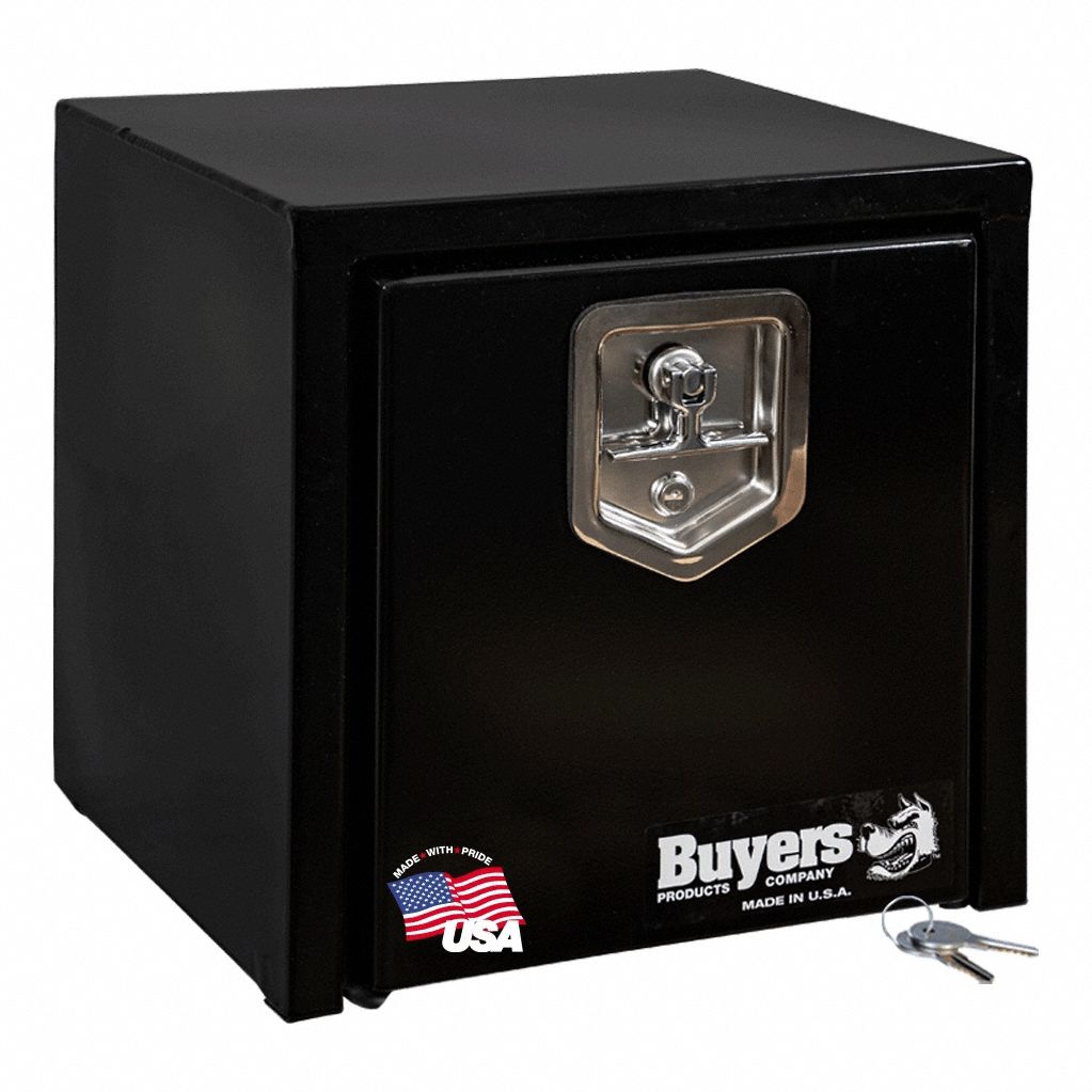 Underbody: Underbody Truck Box, Single Drop-Down Door Door, 15 in Overall Dp, Black