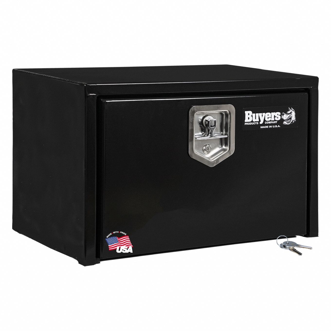 Underbody: Underbody Truck Box, Single Drop-Down Door Door, 15 in Overall Dp, Black