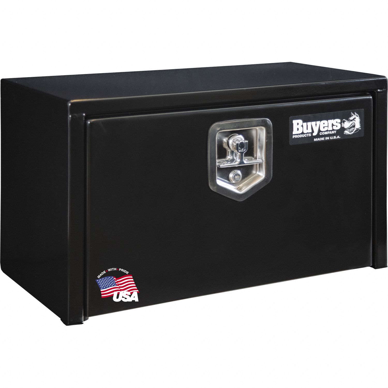 Underbody Truck Box: Underbody Truck Box, Single Drop-Down Door Door, Black, Steel