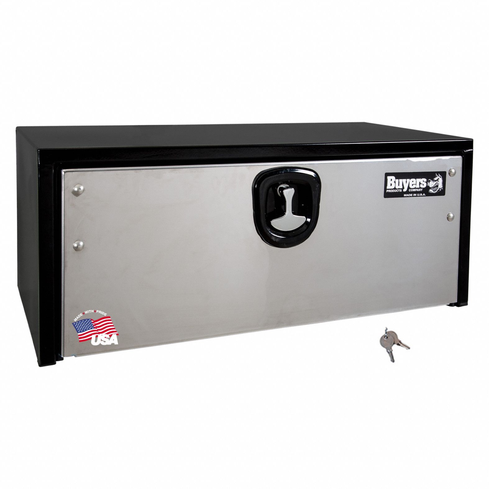 Truck Box: Underbody Truck Box, Single Drop-Down Door Door, 16 in Overall Dp, Black