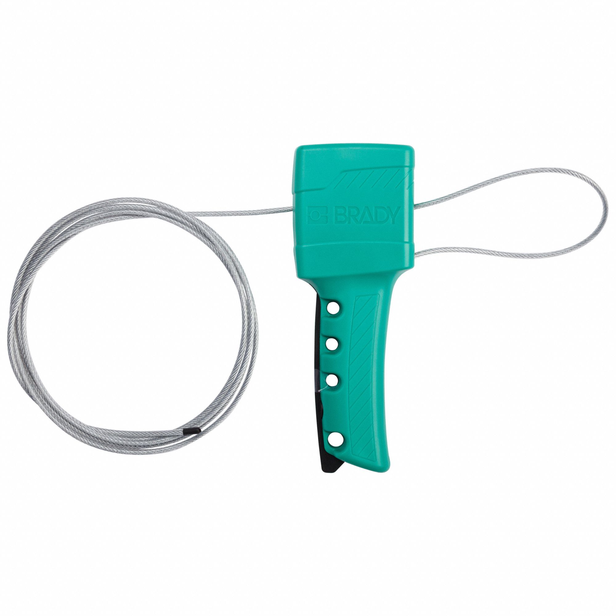 Cable Lockout: Pull Tight, Includes Cable, Steel, 8 ft Cable Lg, Green, Cable Included
