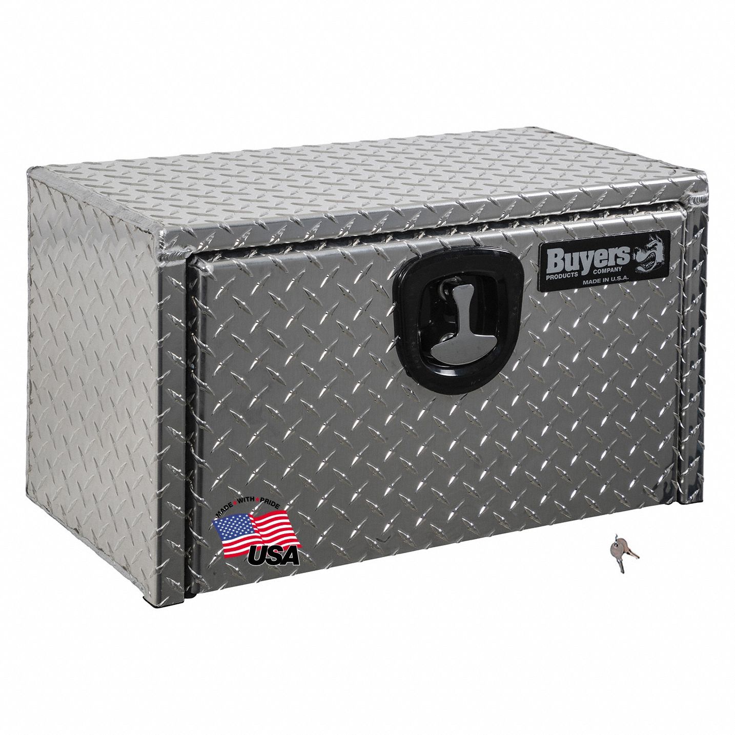 Underbody Truck Box: Underbody Truck Box, Single Drop-Down Door Door, Silver, Keyed
