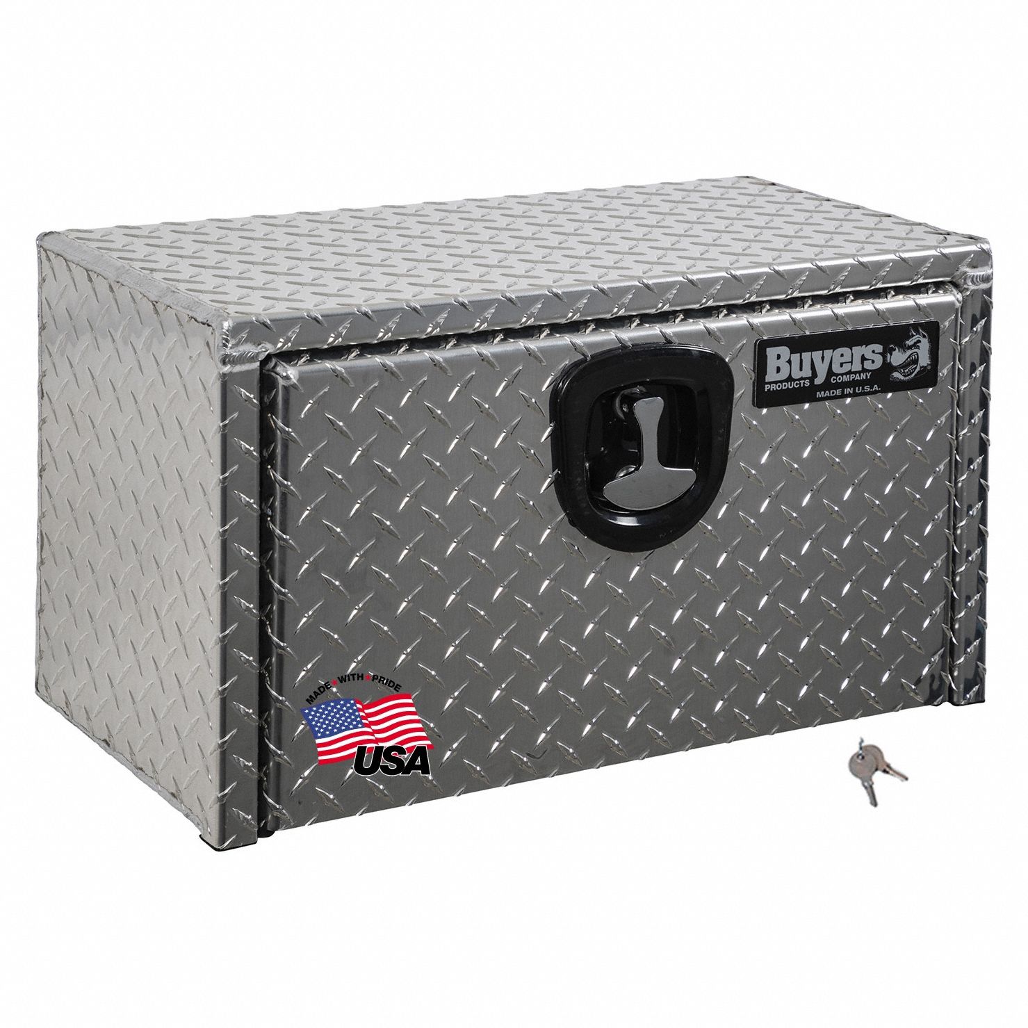Underbody Truck Box: Underbody Truck Box, Single Drop-Down Door Door, Silver, Keyed