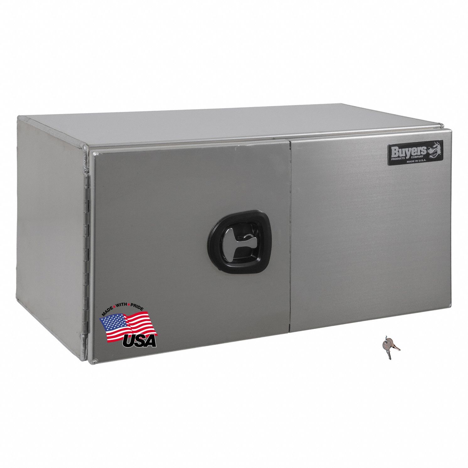 Underbody: Underbody Truck Box, Double Barn Doors Door, 18 in Overall Dp, Silver