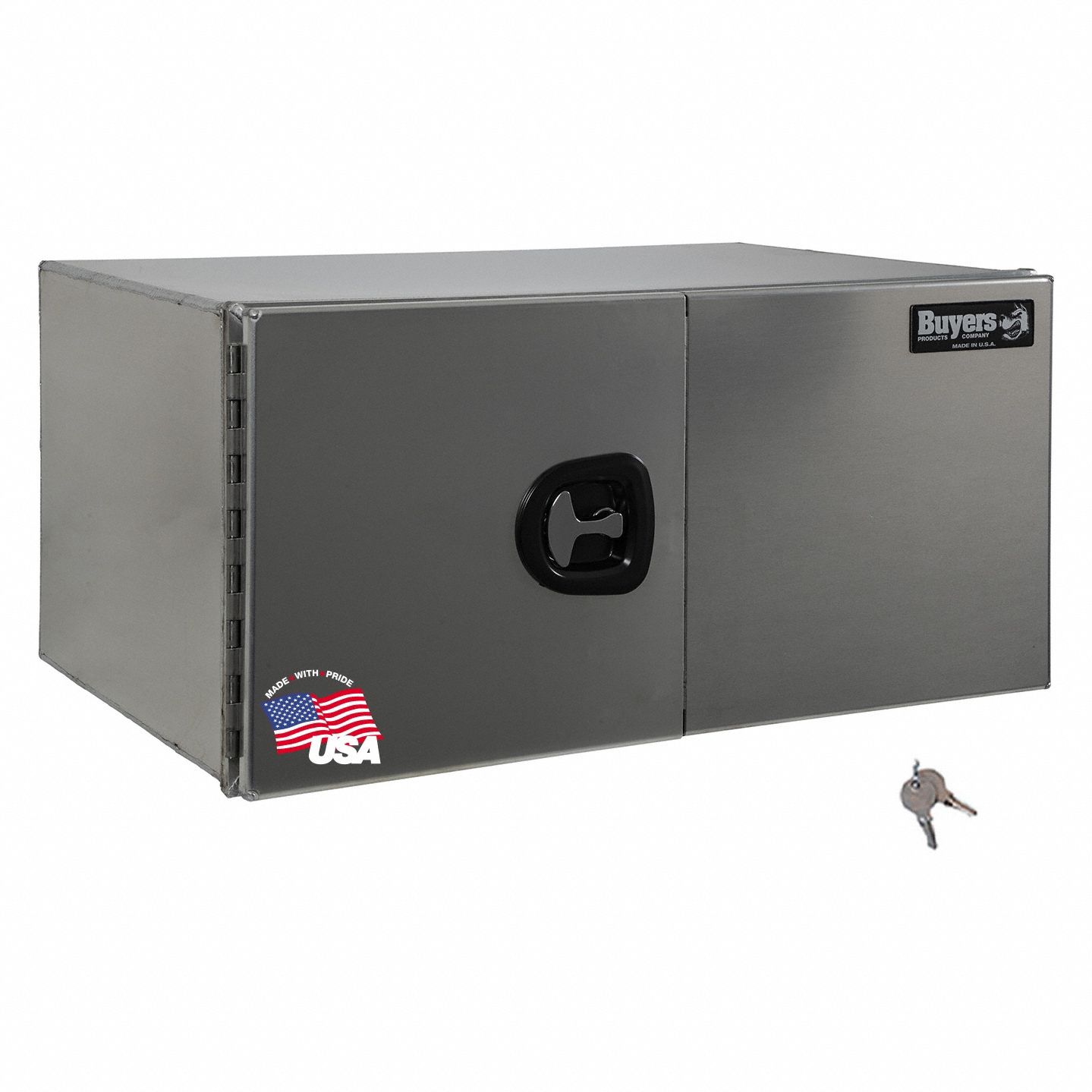 Underbody: Underbody Truck Box, Double Barn Doors Door, 18 in Overall Dp, Silver