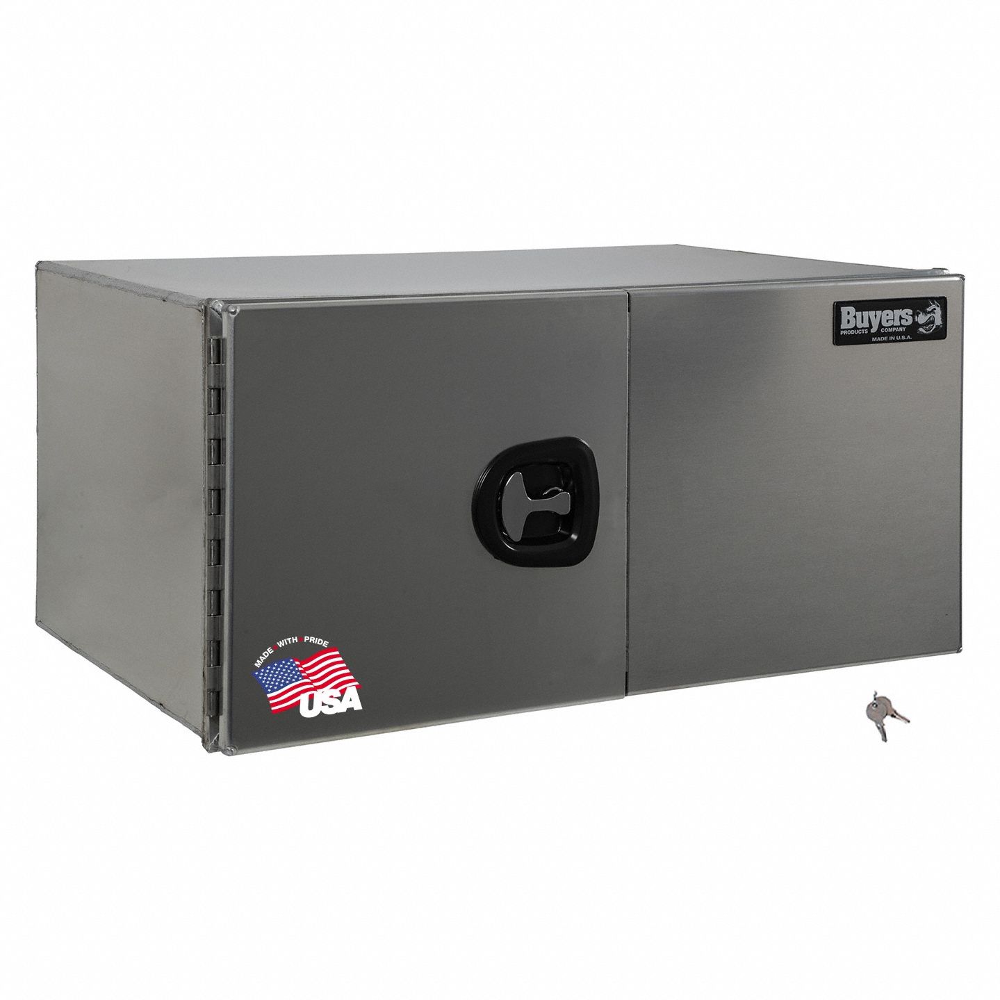 Underbody: Underbody Truck Box, Double Barn Doors Door, 24 in Overall Dp, Silver