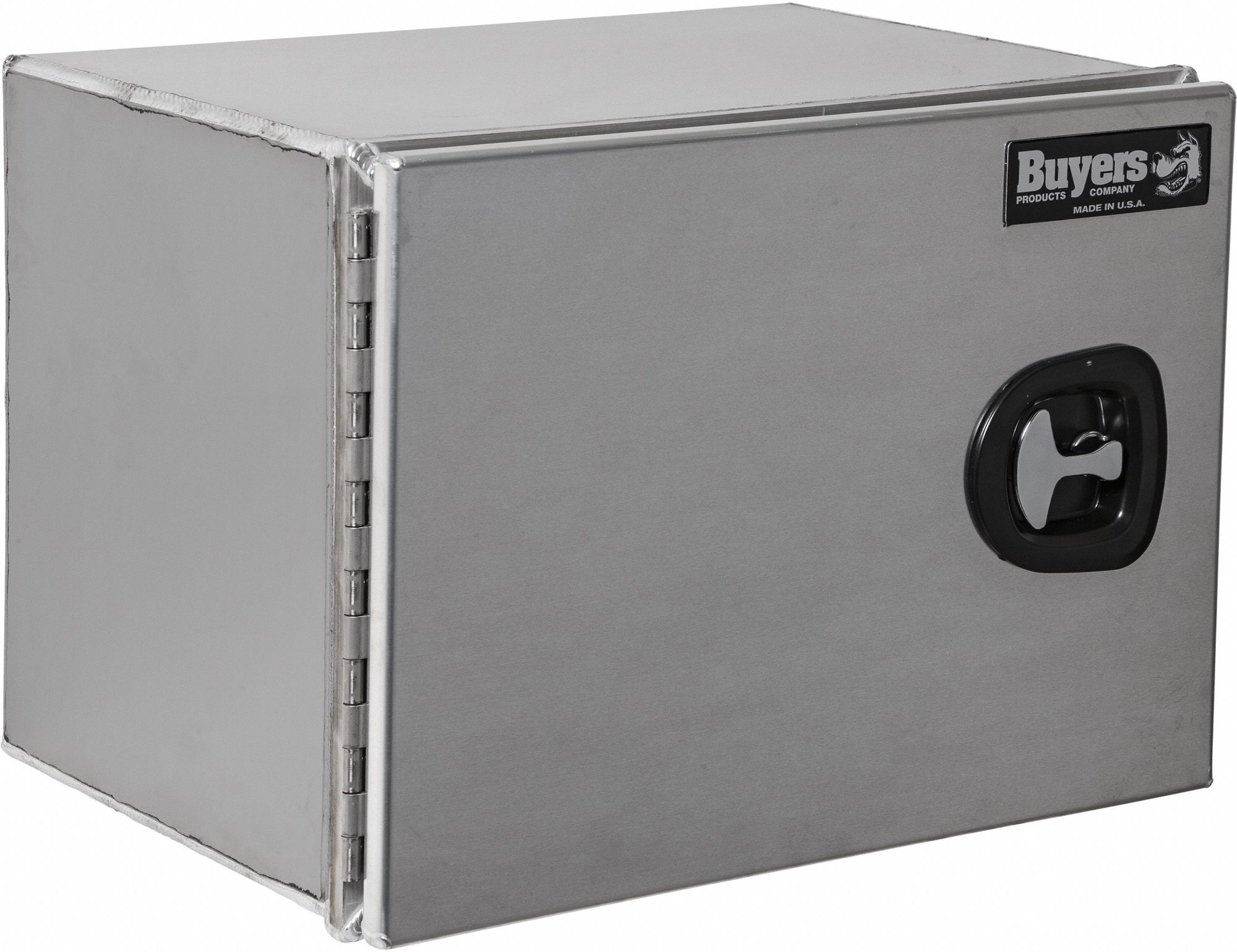 Underbody: Underbody Truck Box, Single Barn Door Door, 18 in Overall Dp, Silver