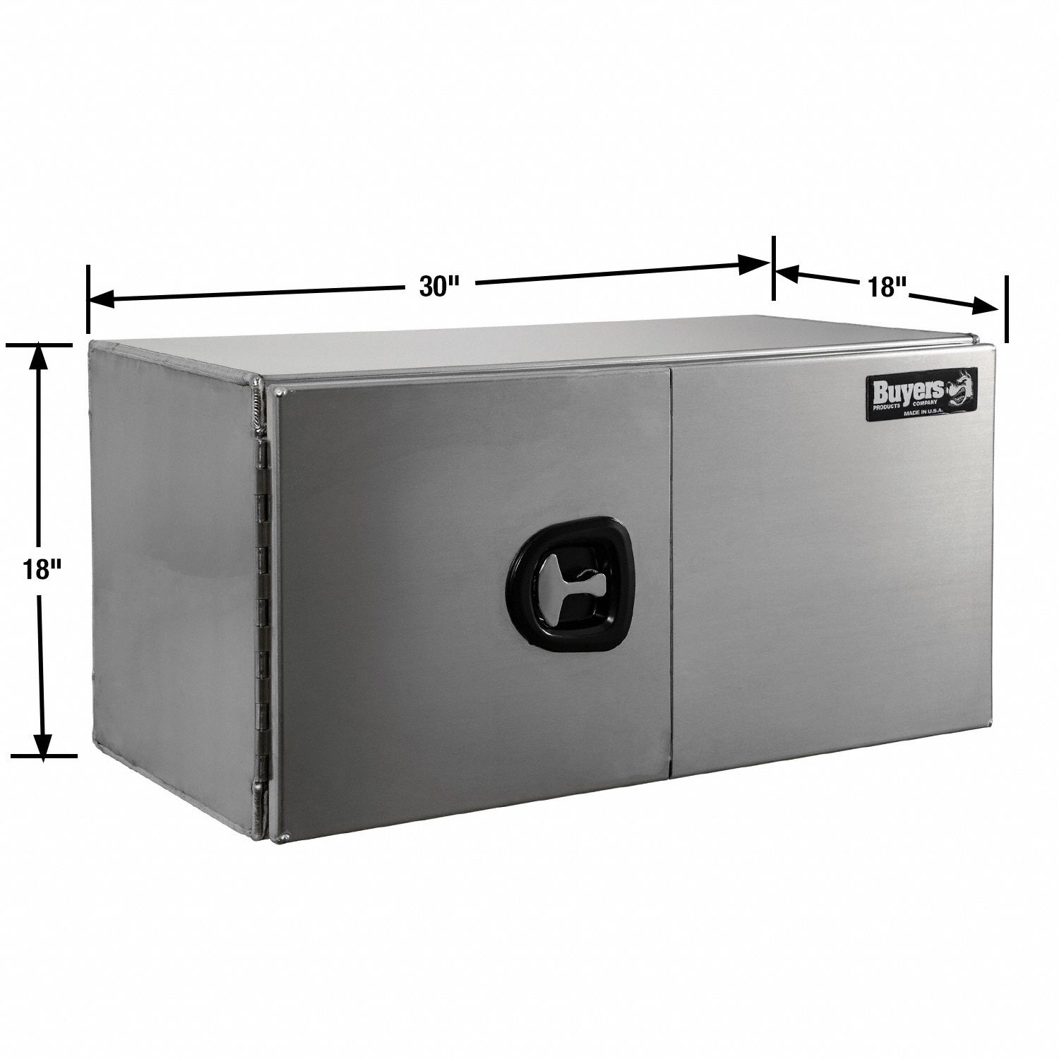 Underbody: Underbody Truck Box, Double Barn Doors Door, 18 in Overall Dp, Silver