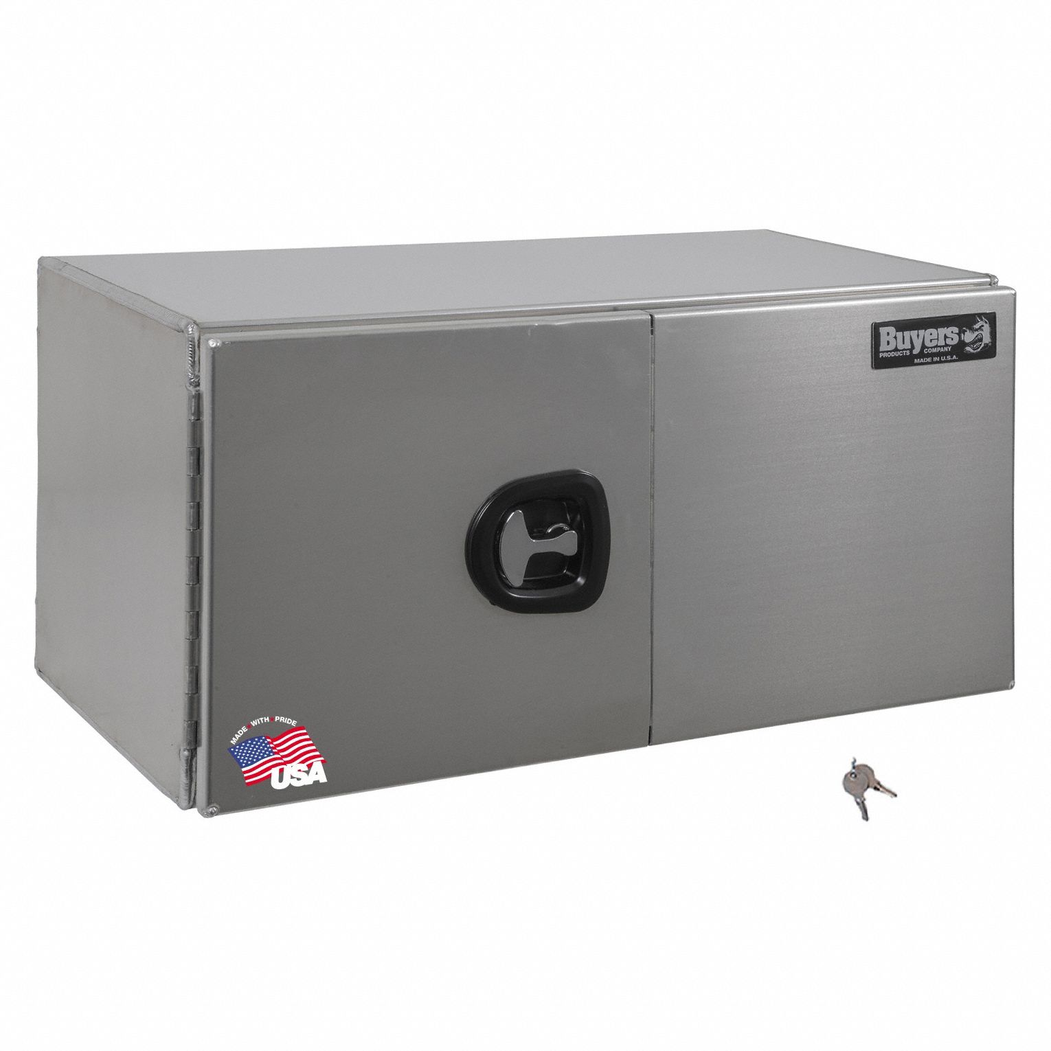 Underbody: Underbody Truck Box, Double Barn Doors Door, 18 in Overall Dp, Silver