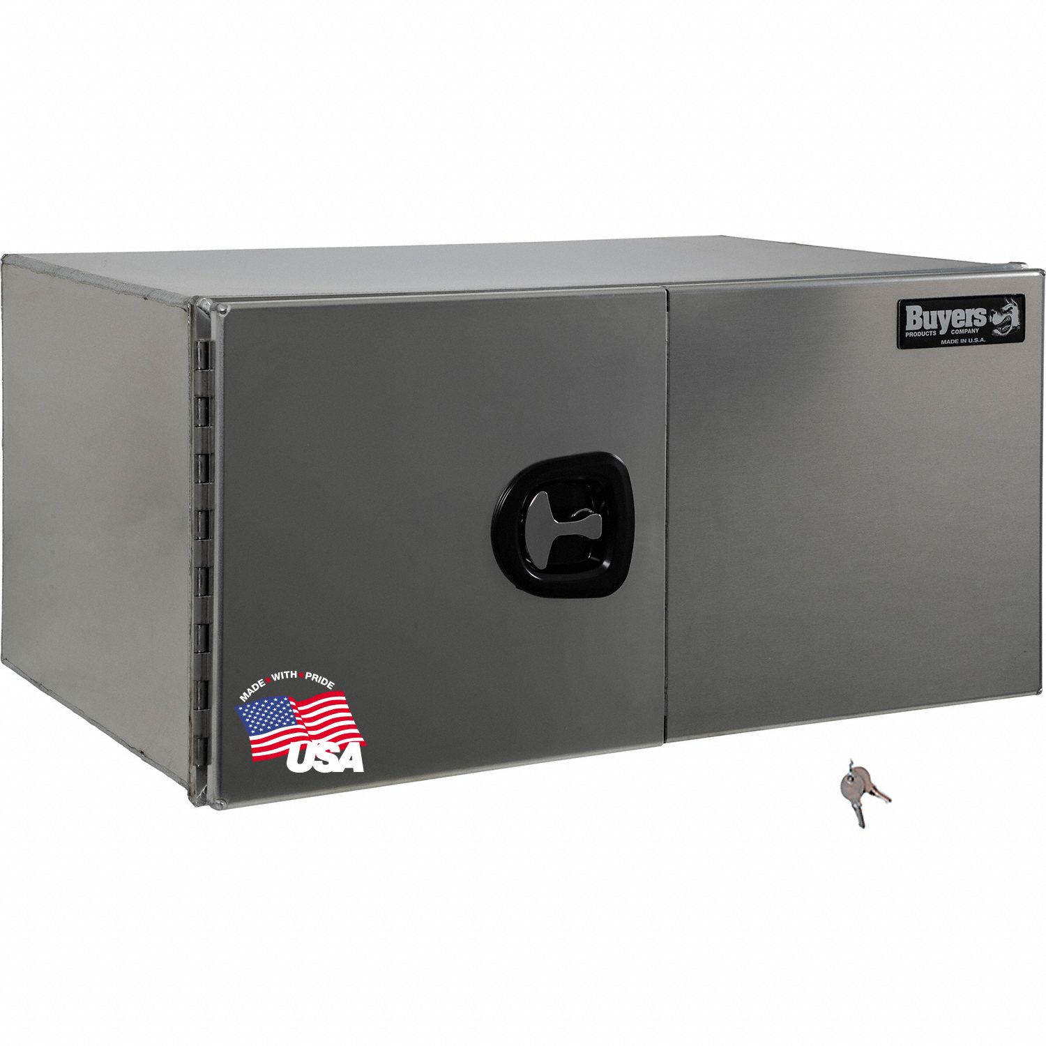 Underbody: Underbody Truck Box, Double Barn Doors Door, 18 in Overall Dp, Silver