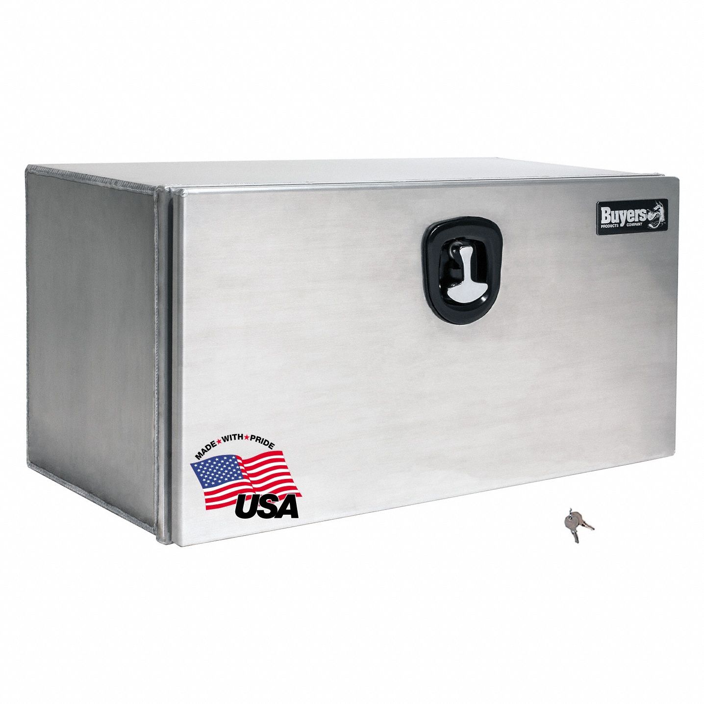 Underbody Truck Box: Underbody Truck Box, Single Drop-Down Door Door, Silver, Smooth