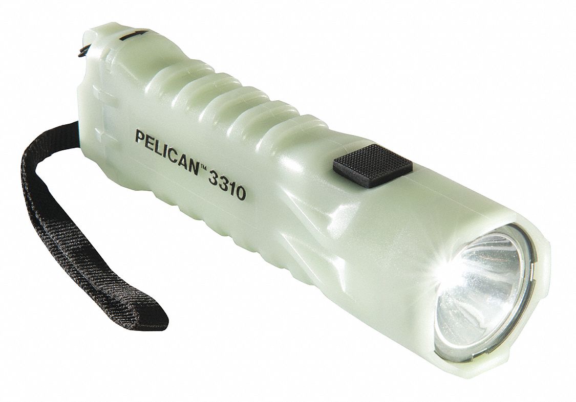 FLASHLIGHT, LED, POLYCARBONATE, OFF-WHITE, POLYCARBONATE LENS, 6 1/7 IN LENGTH, 5,000 HR LAMP LIFE