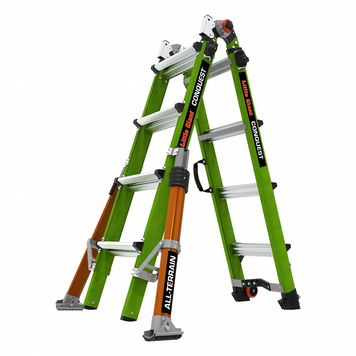 COMBINATION LADDER, 4 CONFIGURATIONS, FIBREGLASS, 300 LB MAX LOAD CAPACITY, 42 LB W