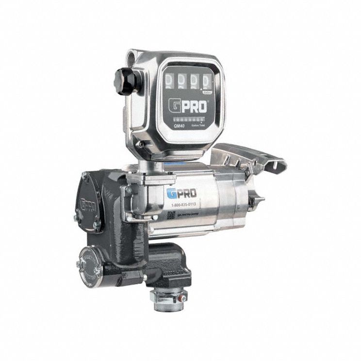 GPI Electric Drum Pump: 35 gpm Max. Flow Rate, 120/240 V AC, 1 hp HP, Pump with Meter, 120/240V AC (MPN 172050-01). Key specifications — Meter Unit Of Measure: Gallons; Housing Material: Aluminum/Cast Iron; Brand: GPI; Rated Voltage: 120/240 V AC; Discharge Hose Size: Not Included; Nozzle Type: Not Included.