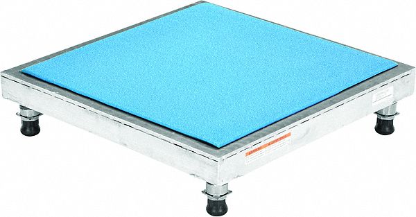 STEP STOOL, GREY, 6 IN H, ALUMINUM, ADJUSTABLE, 24 IN X 24 IN, 5 TO 8 IN H