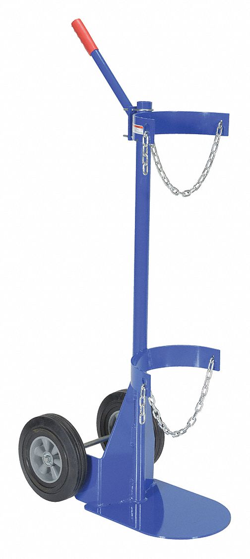 CYLINDER HAND TRUCK, BLUE, 250 LB LOAD CAPACITY, 250 LB LOAD CAPACITY, SINGLE GRIP HANDLE, FOR USE WITH CYLINDER