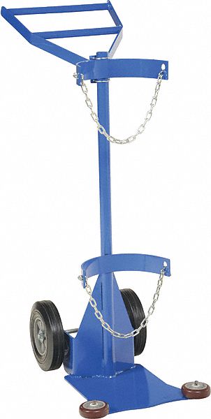 CYLINDER HAND TRUCK, BLUE, 500 LB LOAD CAPACITY, U-SHAPE HANDLE, FOR USE WITH CYLINDER