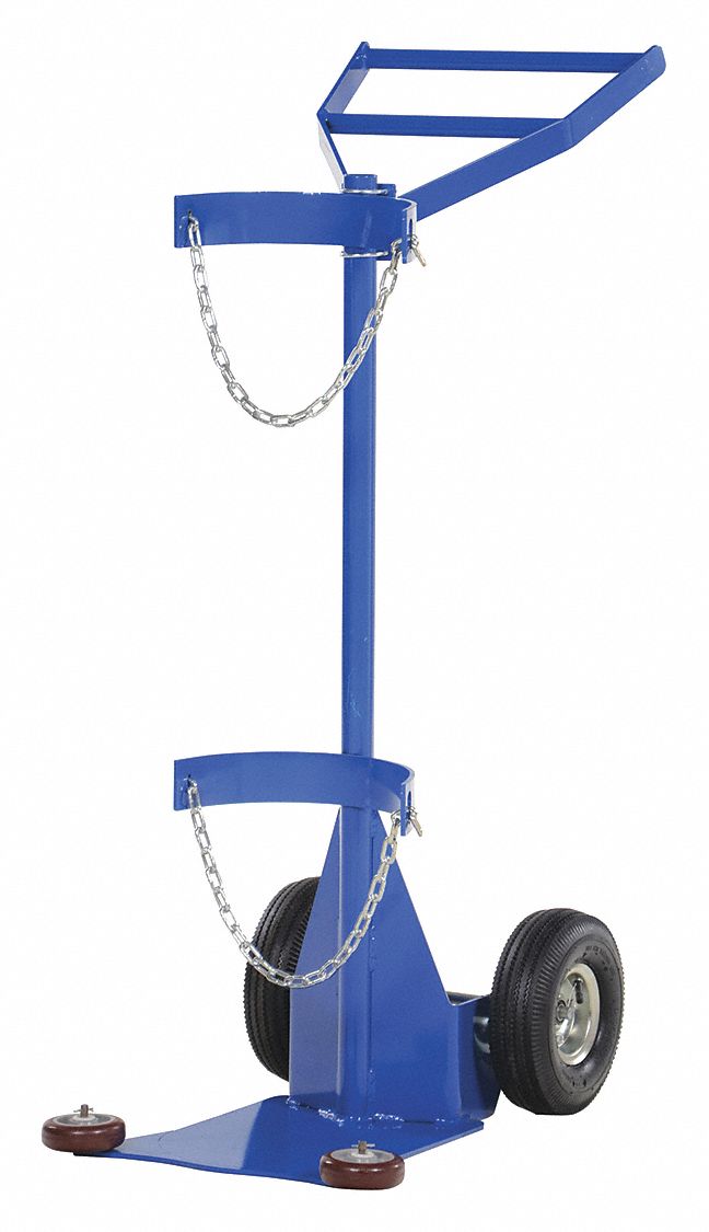 CYLINDER HAND TRUCK, BLUE, 500 LB LOAD CAPACITY, U-SHAPE HANDLE, FOR USE WITH CYLINDER