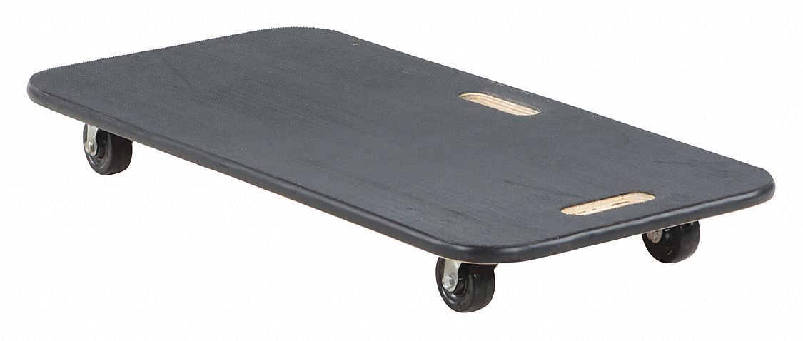 FIBREWOOD DOLLY, BLACK, 700 LB LOAD CAPACITY, 3 IN CASTER WHEEL DIAMETER, 700 LB LOAD CAPACITY