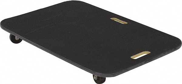FIBREWOOD DOLLY, BLACK, 600 LB LOAD CAPACITY, 3 IN CASTER WHEEL DIAMETER, 600 LB LOAD CAPACITY