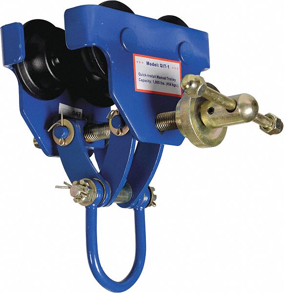MANUAL TROLLEY, 1000 LB CAPACITY, QUICK INSTALL