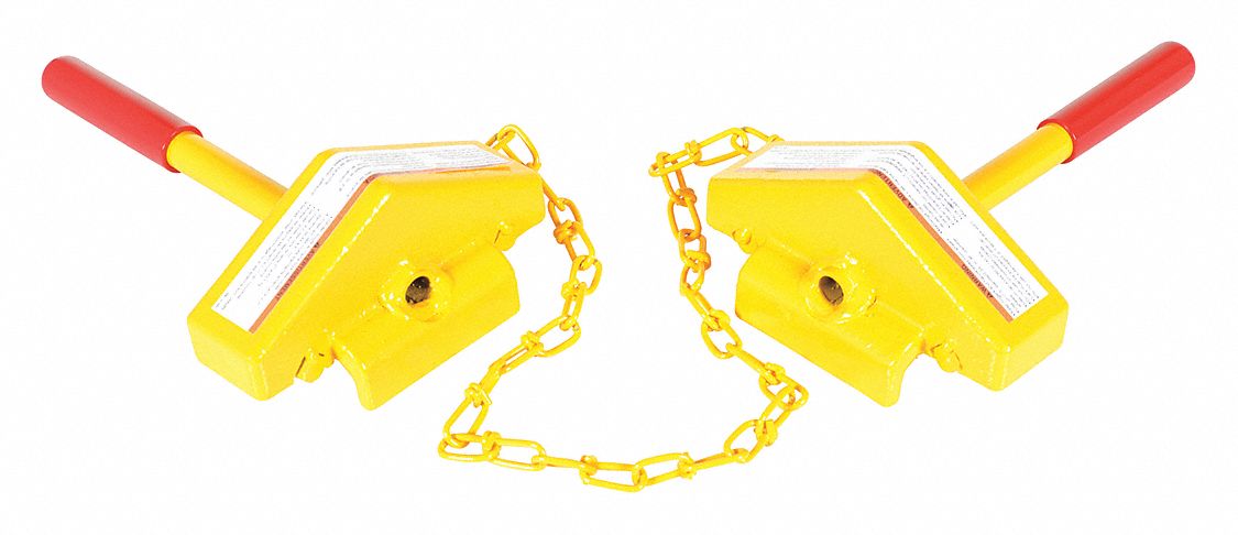 UNIVERSAL STEEL RAIL CHOCK, YELLOW, STEEL