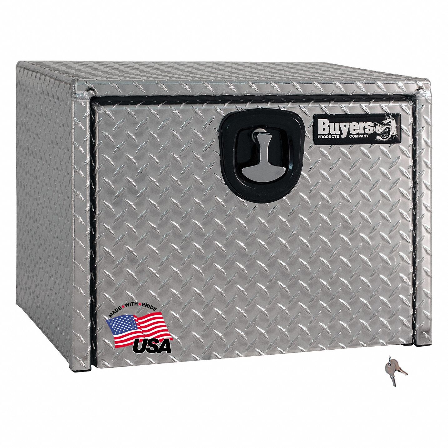 Underbody: Underbody Truck Box, Single Drop-Down Door Door, 18 in Overall Dp, Silver