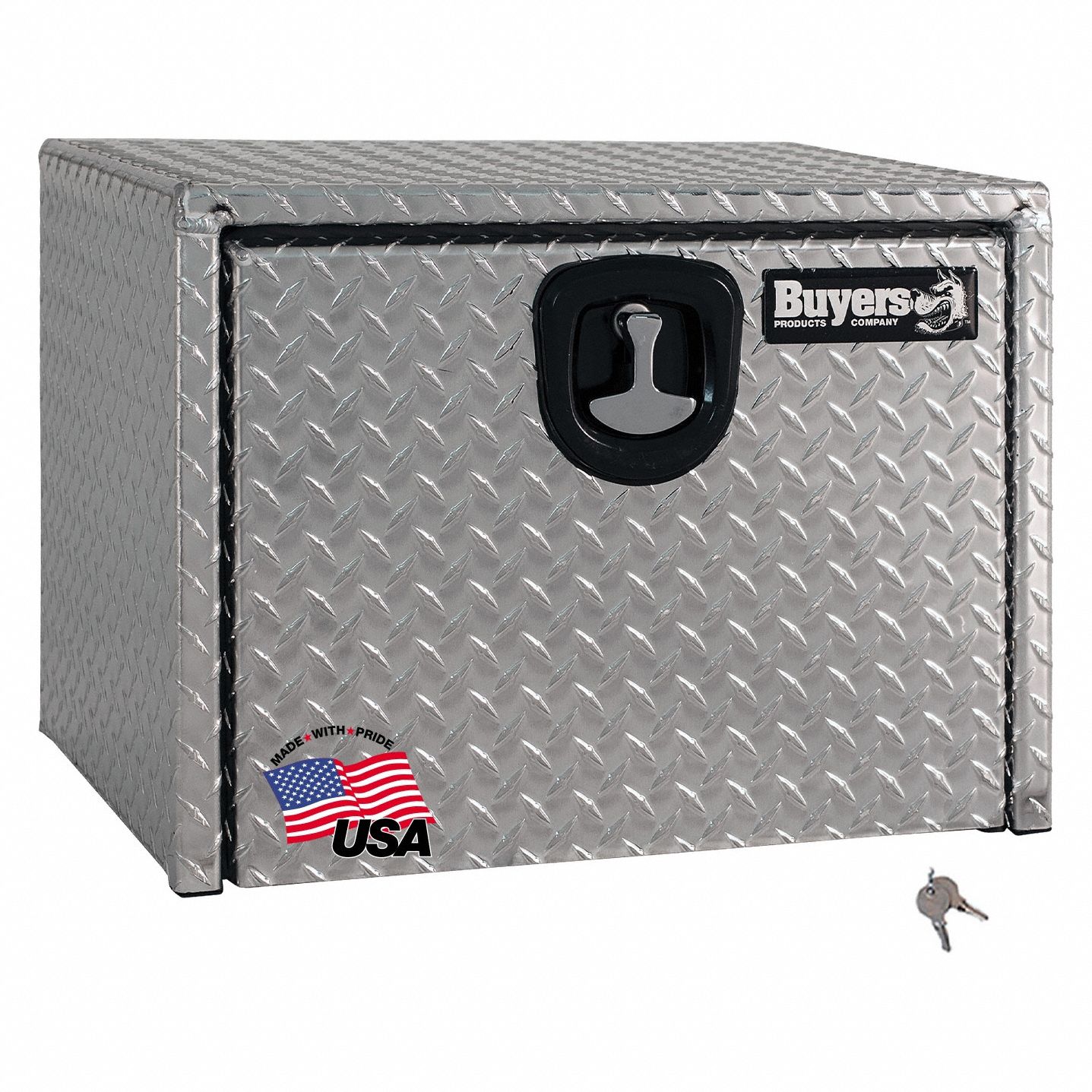 Underbody Truck Box: Underbody Truck Box, Single Drop-Down Door Door, Silver, Keyed