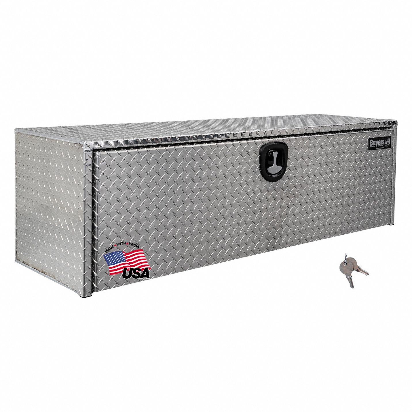 Underbody: Underbody Truck Box, Single Drop-Down Door Door, 18 in Overall Dp, Silver