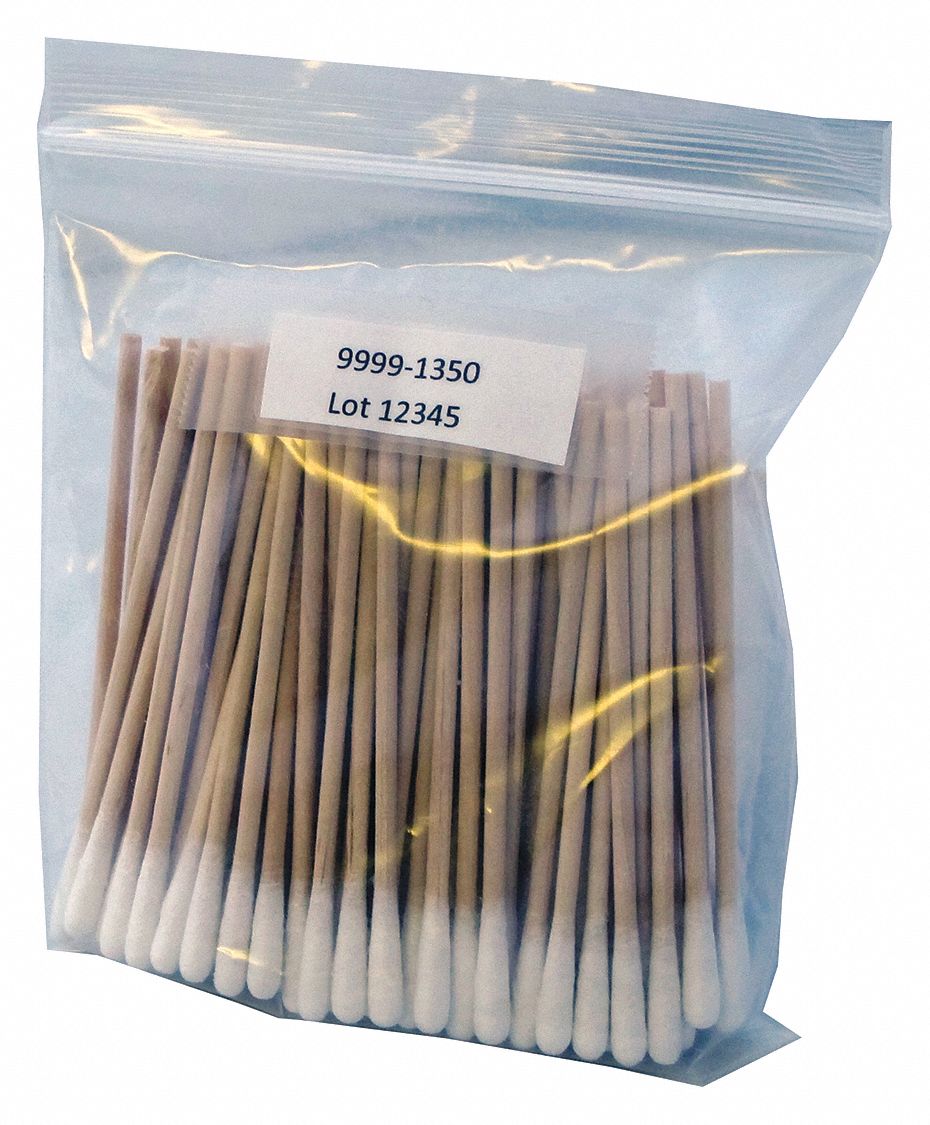GRAINGER APPROVED Cotton Swab, Single Tip, PK100 482X0799991350
