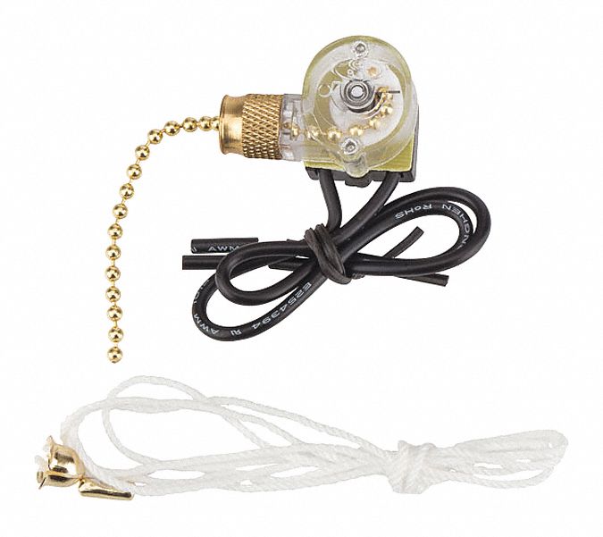 Pull Chain Switch With Cord Brass