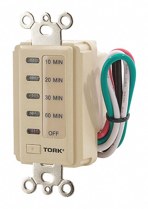 TORK 120V AC Wall Switch Timer, Max. On/Off Cycles:1, Ivory - 173R73