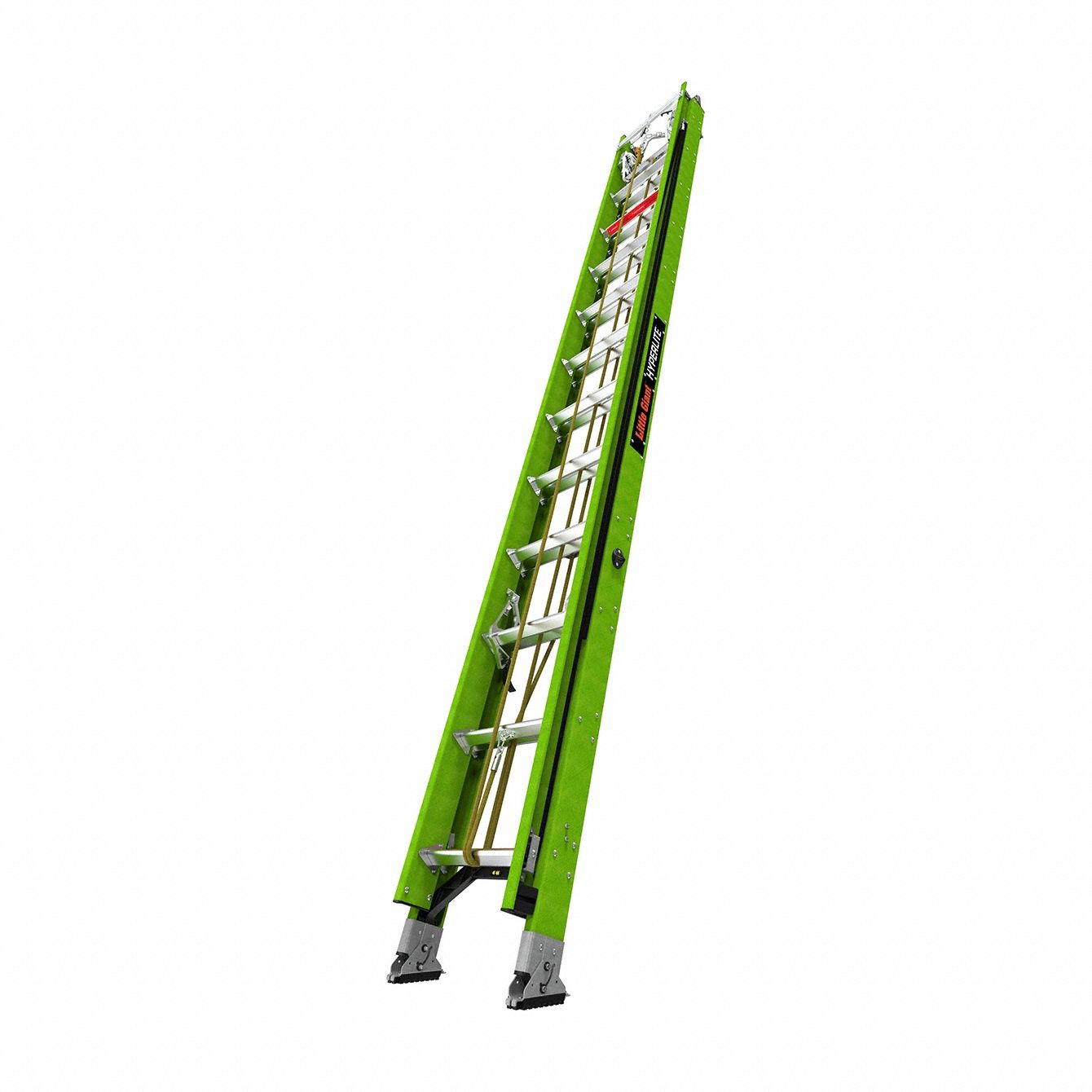 Extension Ladder: 24 ft Ladder Size, Fiberglass, 375 lb Load Capacity, 61 lb Wt