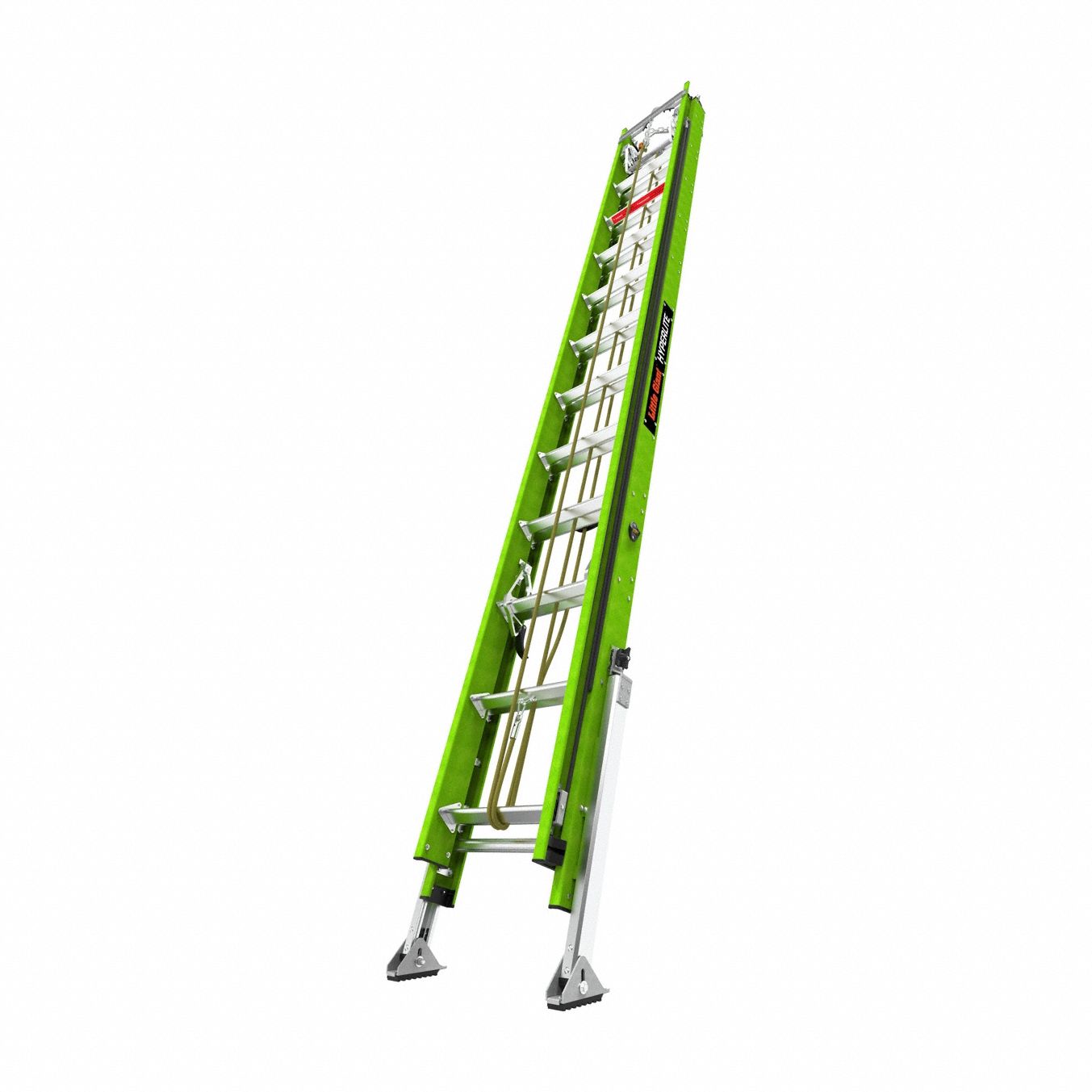 Extension Ladder: 24 ft Ladder Size, Fiberglass, 375 lb Load Capacity, 61 lb Wt