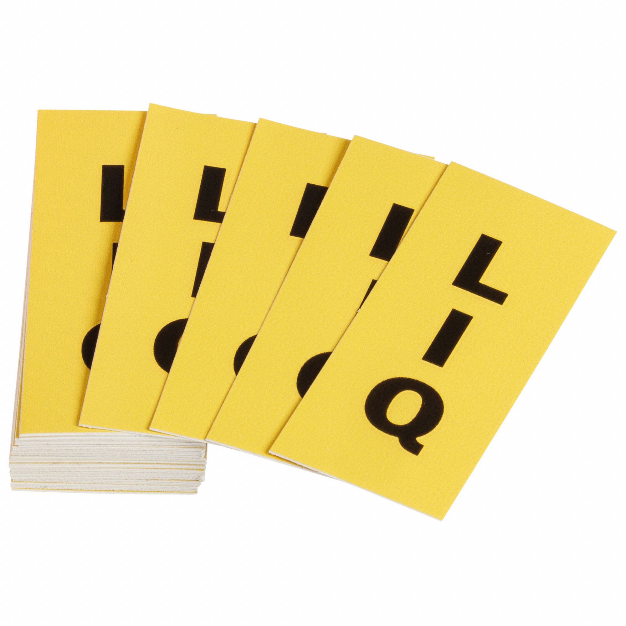 Pipe Marker Label Kit: LIQ, Yellow, Black, Fits 2 1/2 to 7 7/8 in Pipe O.D., 50 Pipe Markers, 50 PK
