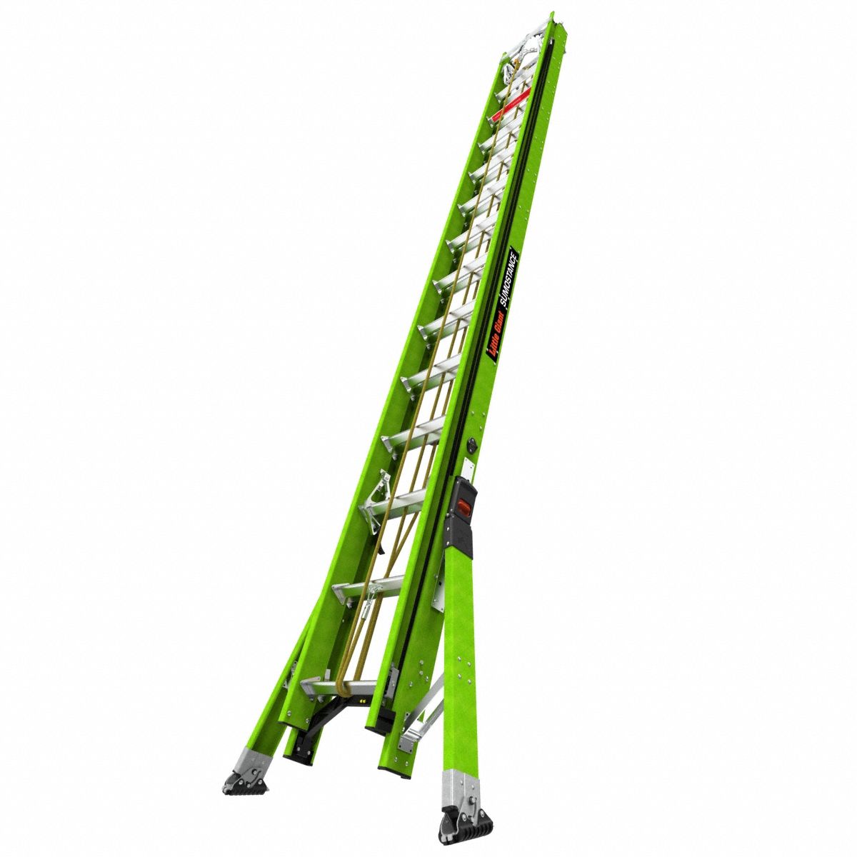 Extension Ladder: 28 ft Ladder Size, Fiberglass, 375 lb Load Capacity, 68 lb Wt