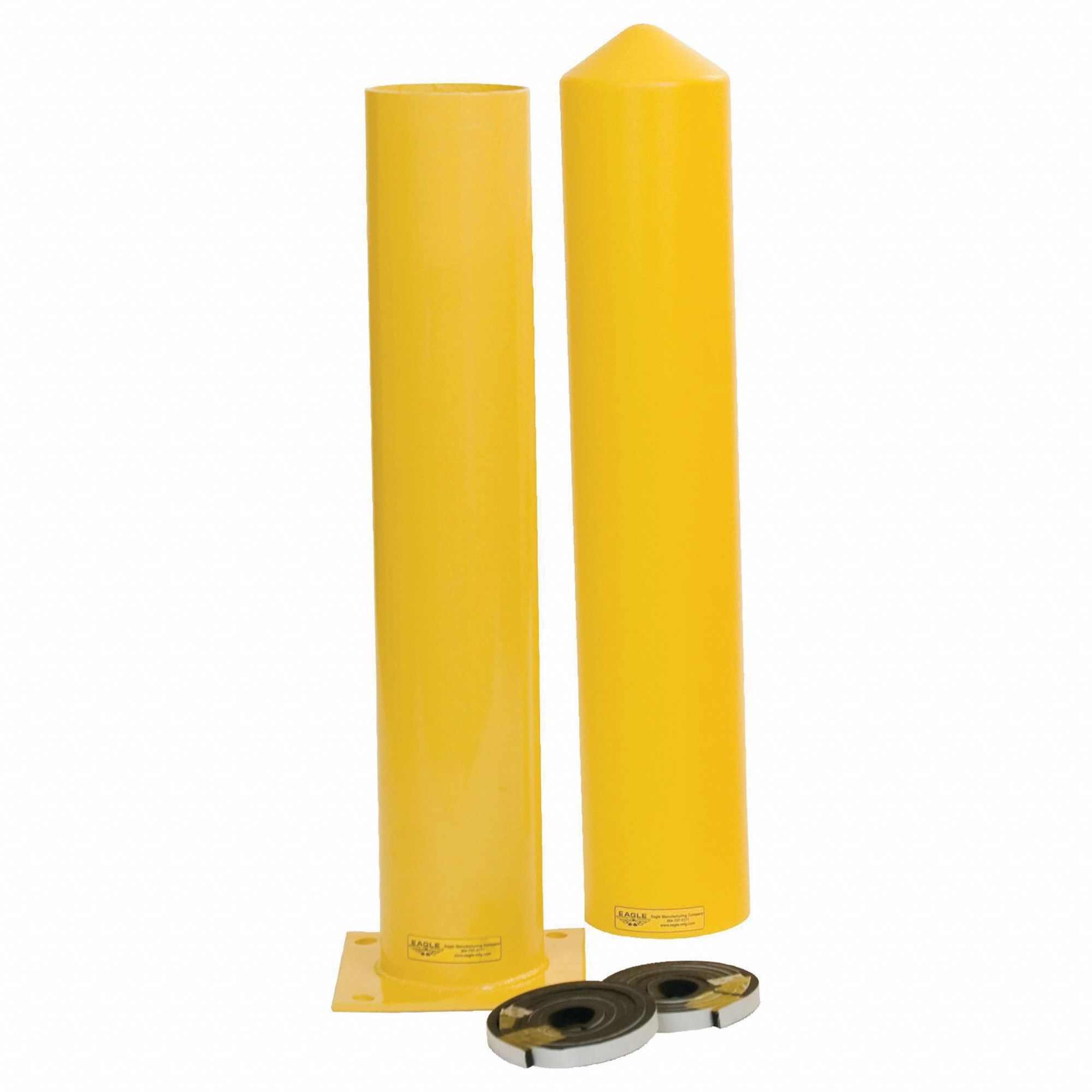 Bollard , 36 in H, Yellow , Carbon Steel