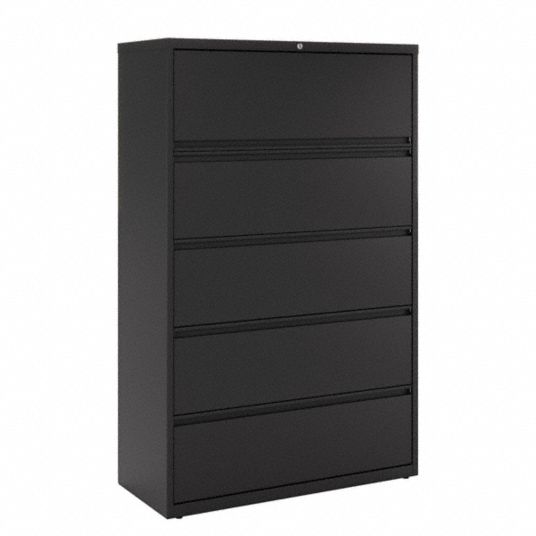 HIRSH, Black, 5 Drawers, Lateral File Cabinet - 48YC38|17649 - Grainger