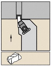 Indexable Thread Turning Tool Holder: Right Hand, 1 in Shank Wd