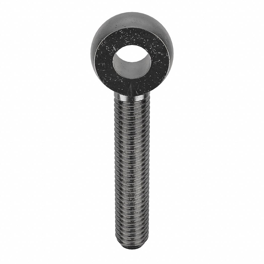 ROD END, CLASS 4.6 STEEL M8X1.25 THREAD, 8 MM SHANK DIAMETER, METRIC, 8 MM, BLACK OXIDE