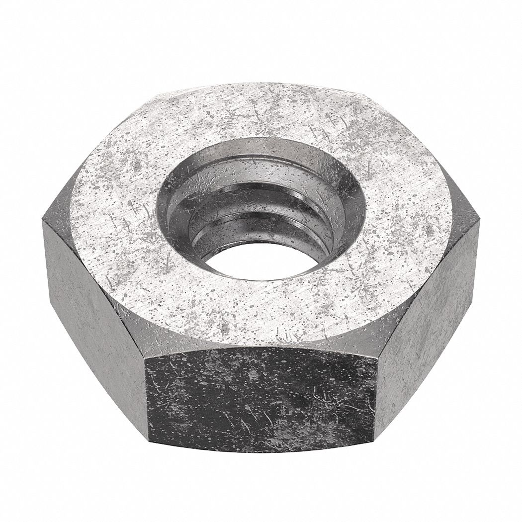 Hex Nut: Std Hex, M3x0.50 Thread, 5.5 mm Hex Wd, 2.4 mm Hex Ht, Stainless Steel, 18-8, Plain, 50 PK