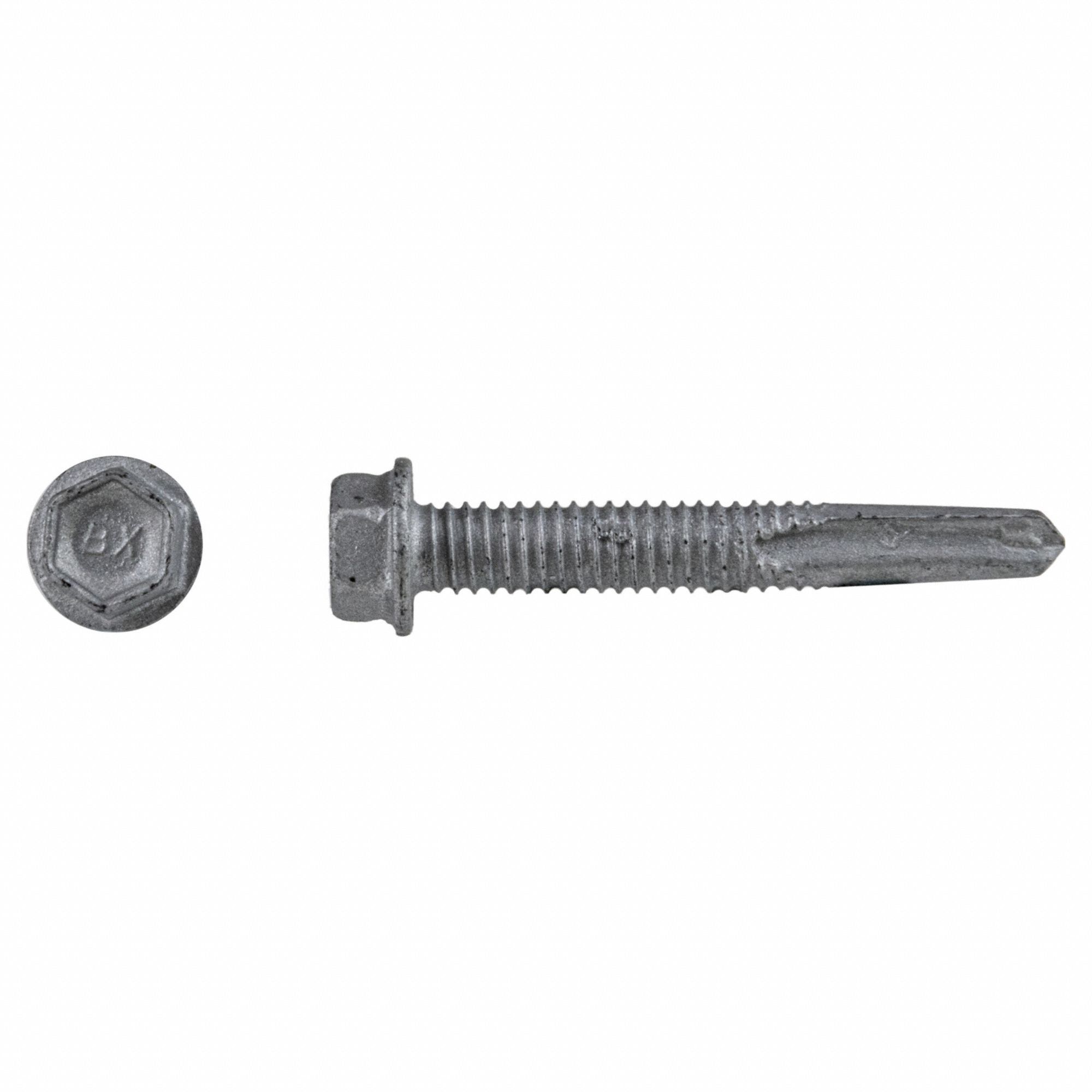 Self-Drilling Screw: #12 Size, 1 1/2 in Lg, Steel, Climaseal™, Hex Washer, External Hex, 250 PK