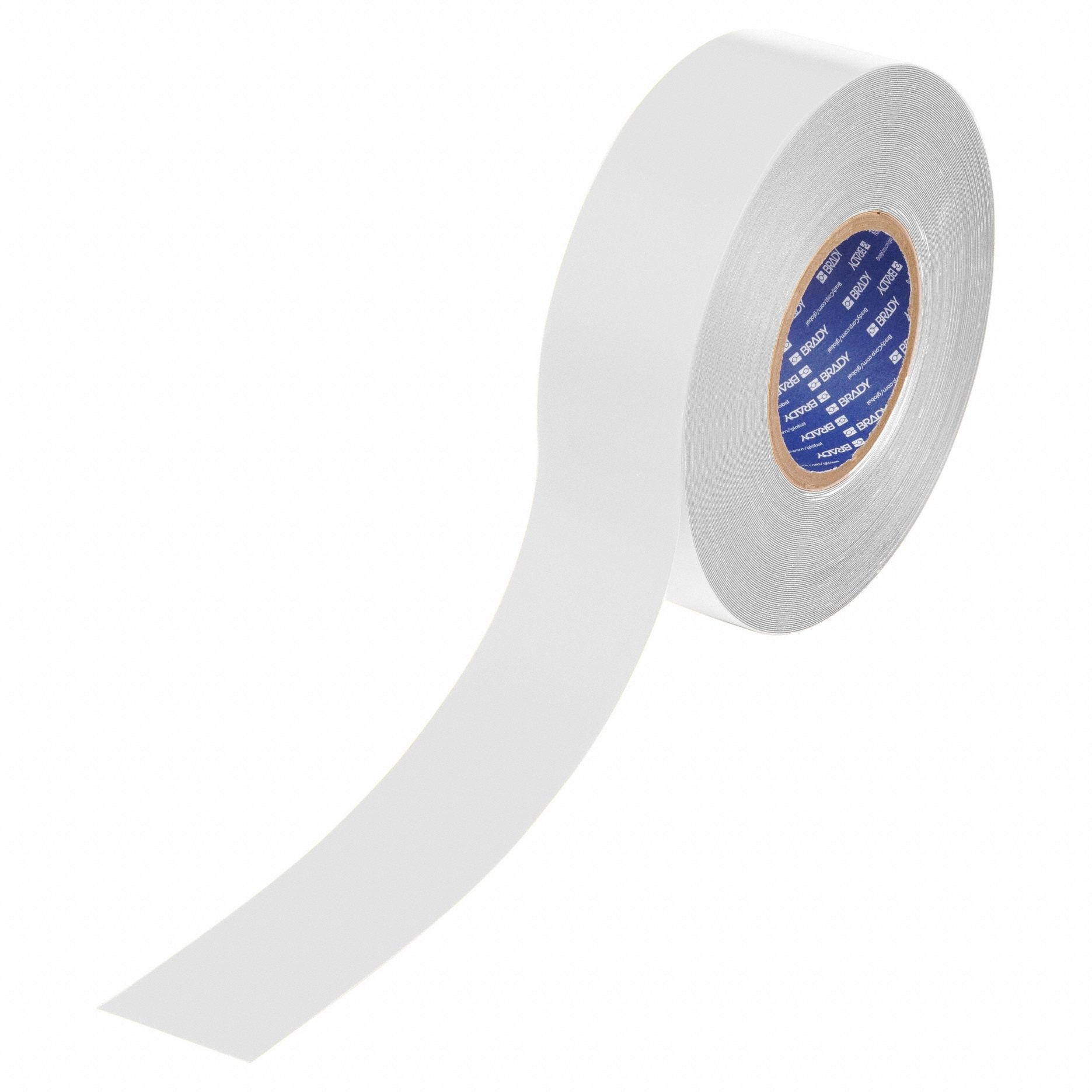 Floor Marking Tape: Solid, White, 2 in x 100 ft, 22 mil Tape Thick, Brady® ToughStripe® Max