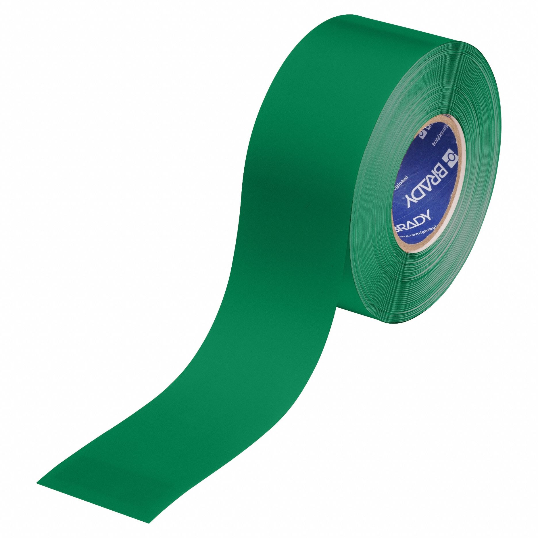 Floor Marking Tape: Solid, Green, 3 in x 100 ft, 22 mil Tape Thick, Brady® ToughStripe® Max