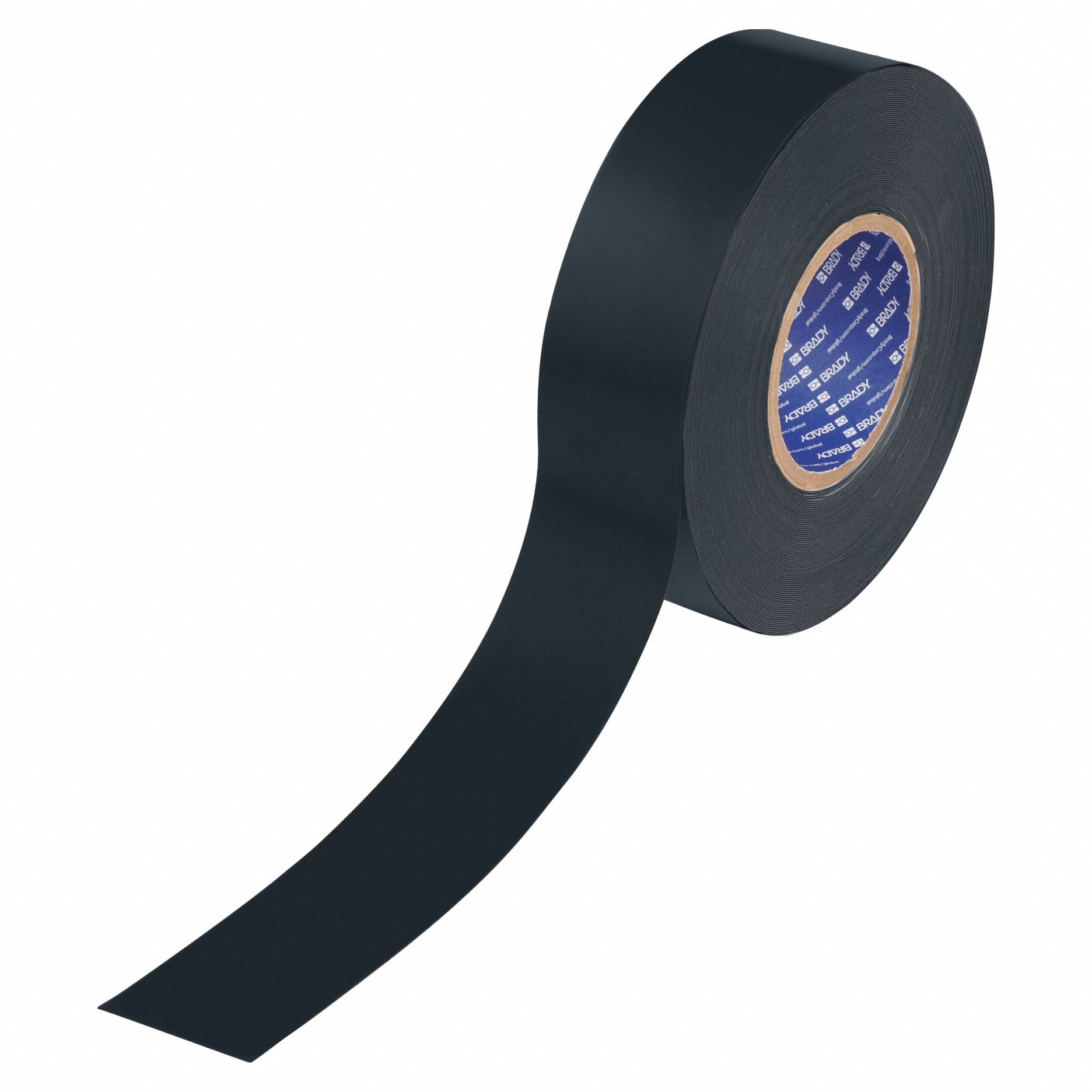 Floor Marking Tape: Solid, Black, 2 in x 100 ft, 22 mil Tape Thick, Brady® ToughStripe® Max