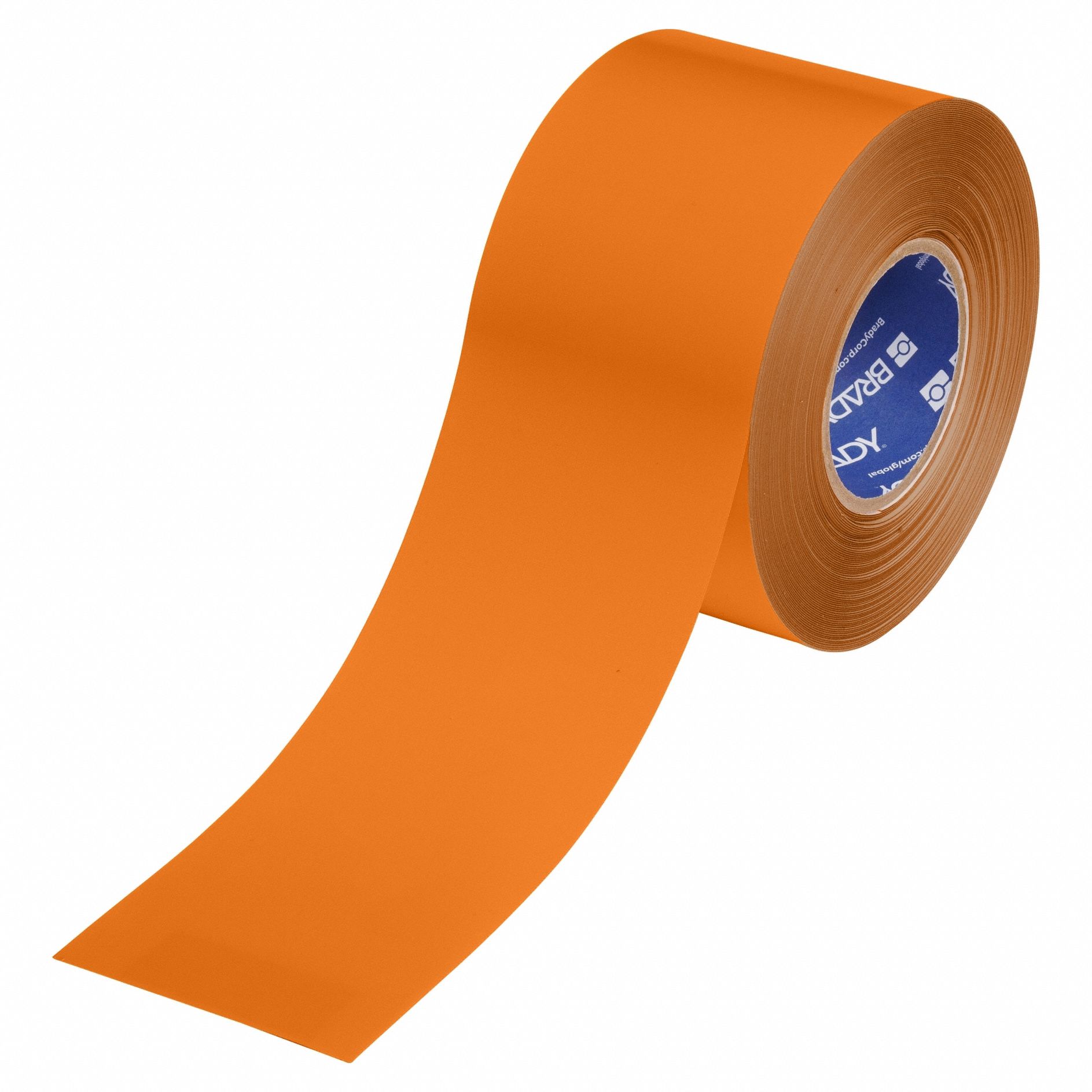 Floor Marking Tape: Solid, Orange, 4 in x 100 ft, 22 mil Tape Thick, Brady® ToughStripe® Max