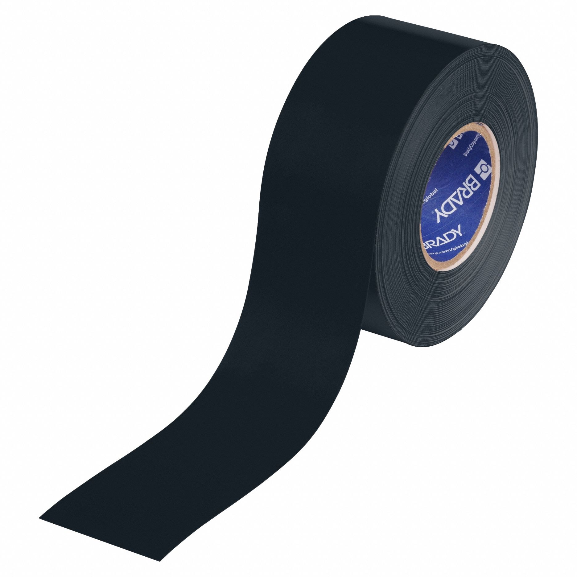 Floor Marking Tape: Solid, Black, 3 in x 100 ft, 22 mil Tape Thick, Brady® ToughStripe® Max