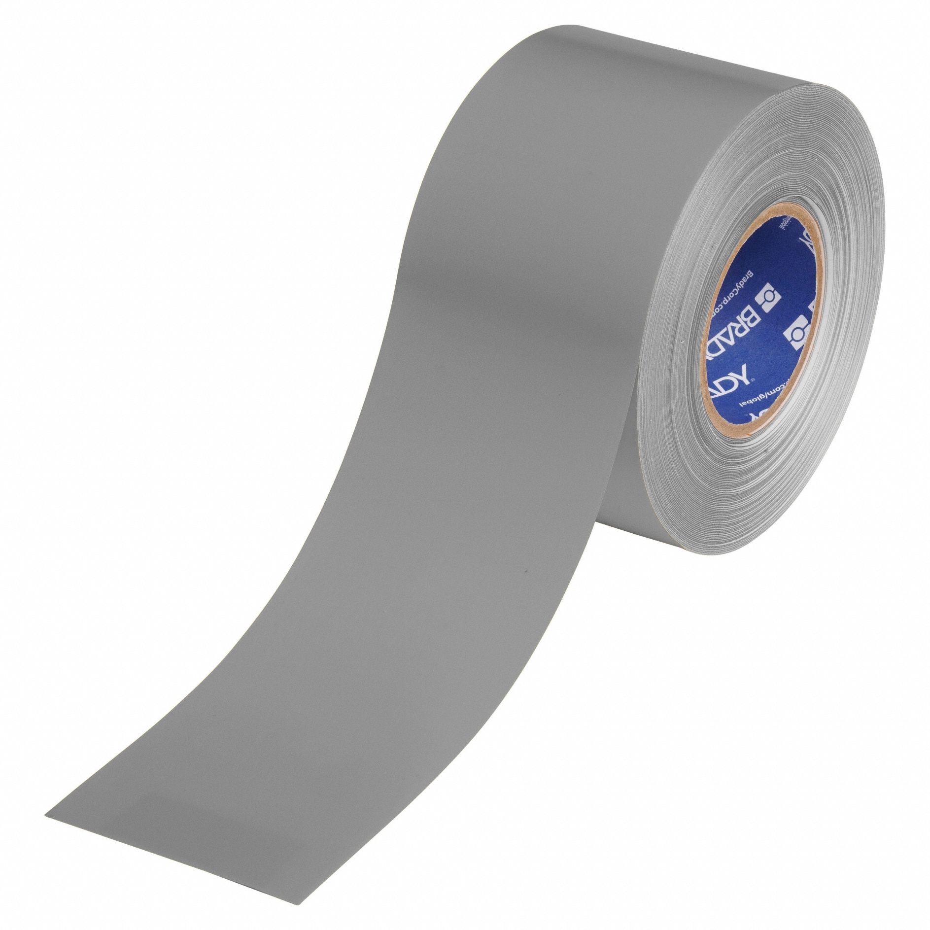 Floor Marking Tape: Solid, Gray, 4 in x 100 ft, 22 mil Tape Thick, Brady® ToughStripe® Max