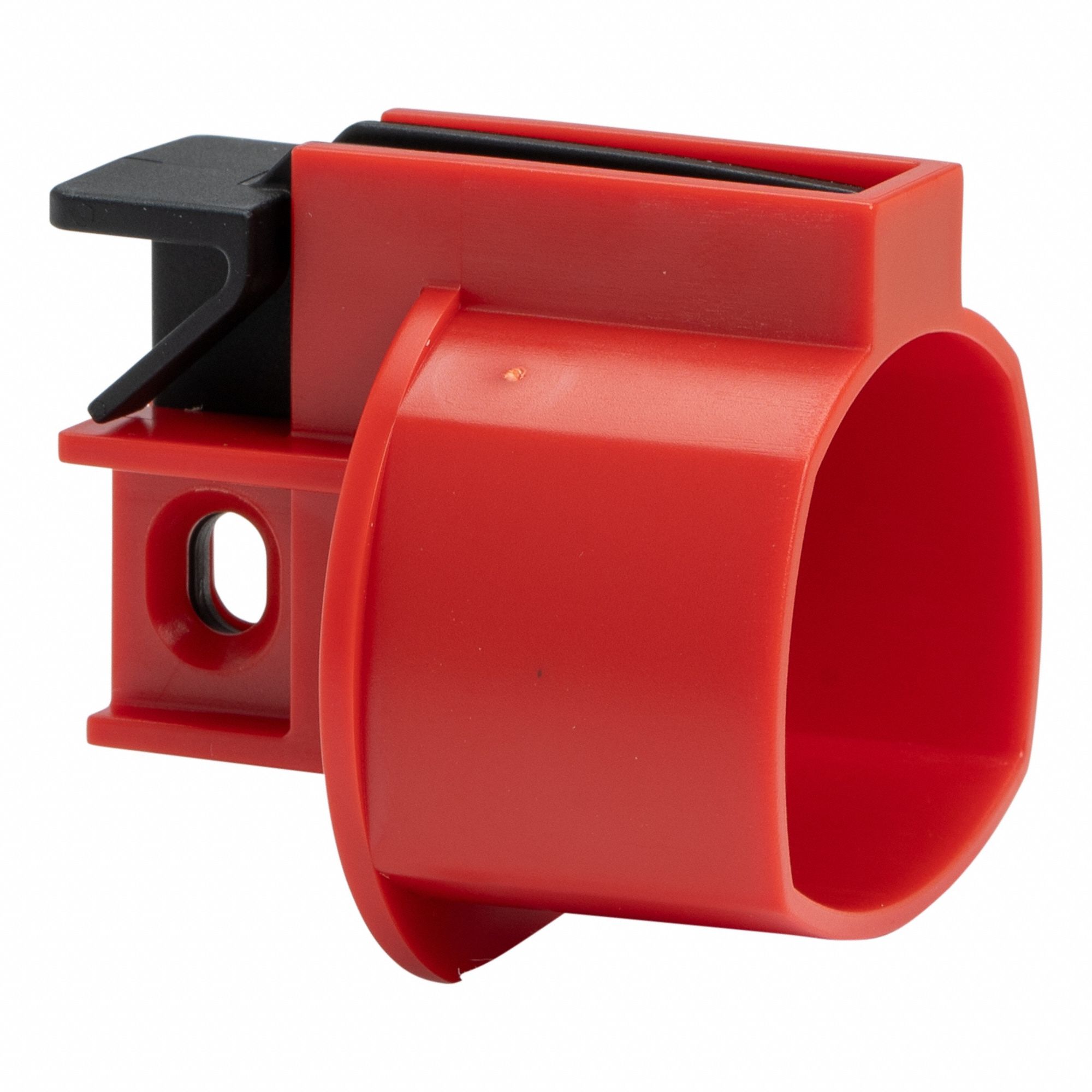 Plug Lockout: For 1/4 in Max Padlock Shackle Dia, Red, Glass-Filled Nylon, 1 Padlocks