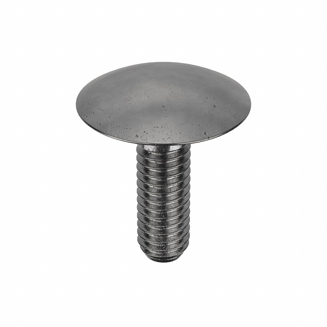 Step Bolt: Square Neck, 5/16"-18 Thread Size, 1 in lg, Steel, Grade A, Black Oxide, 50 PK